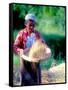 Woman Separates Rice From Hulls, Bali, Indonesia-Merrill Images-Framed Stretched Canvas