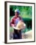 Woman Separates Rice From Hulls, Bali, Indonesia-Merrill Images-Framed Photographic Print