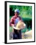 Woman Separates Rice From Hulls, Bali, Indonesia-Merrill Images-Framed Photographic Print