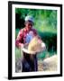 Woman Separates Rice From Hulls, Bali, Indonesia-Merrill Images-Framed Photographic Print