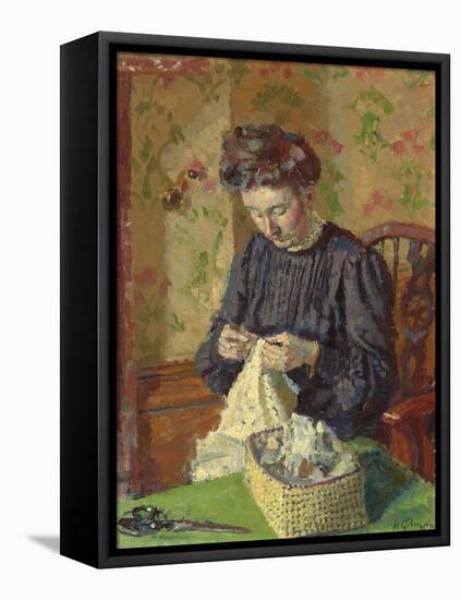 Woman Sewing, C. 1908-Harold Gilman-Framed Stretched Canvas