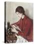 Woman Sewing (Donna Che Cuce)-null-Stretched Canvas