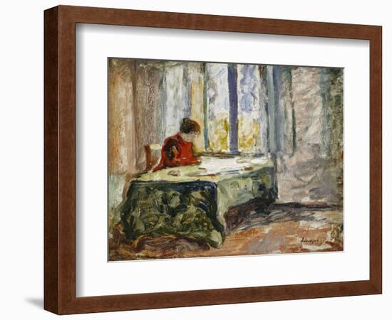 Woman Sewing; Femme Cousant-Henri Lebasque-Framed Giclee Print