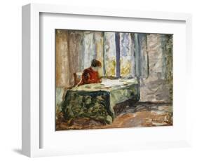 Woman Sewing; Femme Cousant-Henri Lebasque-Framed Giclee Print