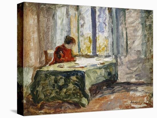 Woman Sewing; Femme Cousant-Henri Lebasque-Stretched Canvas