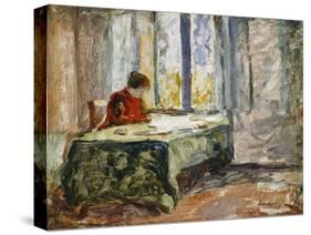 Woman Sewing; Femme Cousant-Henri Lebasque-Stretched Canvas