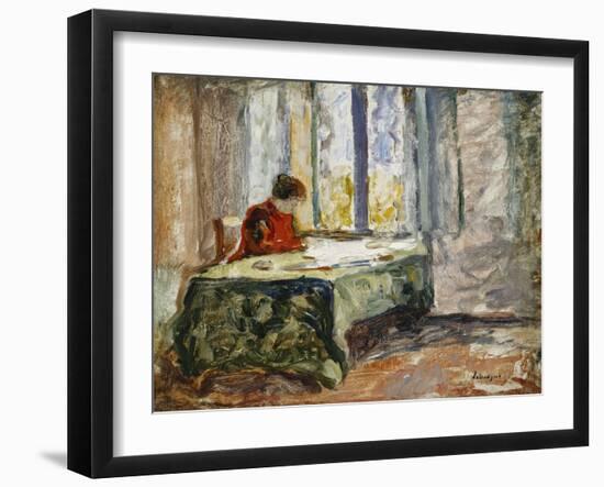 Woman Sewing; Femme Cousant-Henri Lebasque-Framed Giclee Print