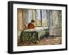 Woman Sewing; Femme Cousant-Henri Lebasque-Framed Giclee Print