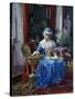 Woman Sewing on Loom-Tito Agujari-Stretched Canvas