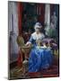 Woman Sewing on Loom-Tito Agujari-Mounted Giclee Print