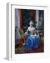 Woman Sewing on Loom-Tito Agujari-Framed Giclee Print