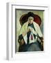 Woman Sewing-Auguste Macke-Framed Giclee Print