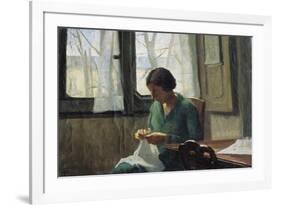 Woman Sewing-Alcide Davide Campestrini-Framed Giclee Print