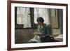 Woman Sewing-Alcide Davide Campestrini-Framed Giclee Print