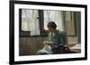 Woman Sewing-Alcide Davide Campestrini-Framed Giclee Print