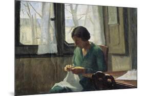 Woman Sewing-Alcide Davide Campestrini-Mounted Giclee Print