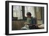 Woman Sewing-Alcide Davide Campestrini-Framed Premium Giclee Print