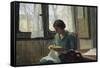 Woman Sewing-Alcide Davide Campestrini-Framed Stretched Canvas