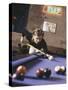 Woman Shooting Pool-null-Stretched Canvas