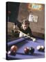 Woman Shooting Pool-null-Stretched Canvas