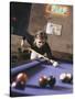 Woman Shooting Pool-null-Stretched Canvas