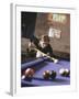 Woman Shooting Pool-null-Framed Premium Photographic Print