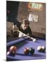 Woman Shooting Pool-null-Mounted Premium Photographic Print