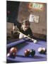 Woman Shooting Pool-null-Mounted Photographic Print