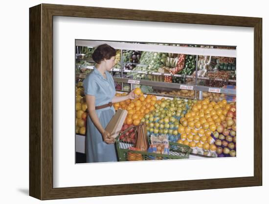 Woman Shopping at Grocery Store-William P. Gottlieb-Framed Photographic Print