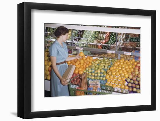 Woman Shopping at Grocery Store-William P. Gottlieb-Framed Photographic Print