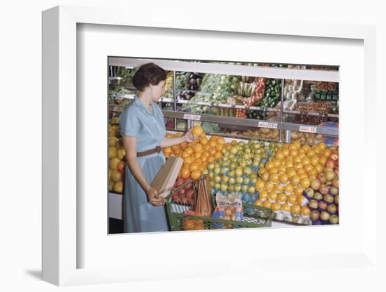 Woman Shopping at Grocery Store-William P. Gottlieb-Framed Photographic Print