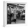 Woman Shopping in Brooks Brothers Wearing Men's Tweed Topcoat-Nina Leen-Framed Photographic Print