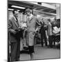 Woman Shopping in Brooks Brothers Wearing Men's Tweed Topcoat-Nina Leen-Mounted Photographic Print