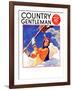 "Woman Shoveling Snow," Country Gentleman Cover, February 1, 1935-John Newton Howitt-Framed Giclee Print