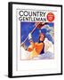 "Woman Shoveling Snow," Country Gentleman Cover, February 1, 1935-John Newton Howitt-Framed Giclee Print