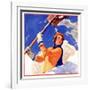 "Woman Shoveling Snow,"February 1, 1935-John Newton Howitt-Framed Giclee Print