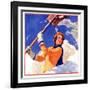 "Woman Shoveling Snow,"February 1, 1935-John Newton Howitt-Framed Giclee Print