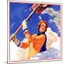 "Woman Shoveling Snow,"February 1, 1935-John Newton Howitt-Mounted Giclee Print