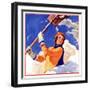 "Woman Shoveling Snow,"February 1, 1935-John Newton Howitt-Framed Giclee Print