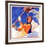 "Woman Shoveling Snow,"February 1, 1935-John Newton Howitt-Framed Giclee Print