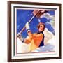 "Woman Shoveling Snow,"February 1, 1935-John Newton Howitt-Framed Giclee Print