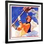 "Woman Shoveling Snow,"February 1, 1935-John Newton Howitt-Framed Giclee Print