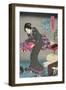 Woman Showing Fabric Samples-Utagawa Kunisada-Framed Giclee Print