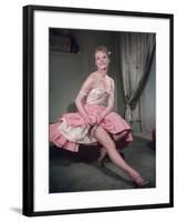 Woman Showing Garter-null-Framed Photographic Print