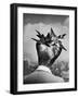 Woman Showing Her Fashionable Wartime Hairstyle Called Winged Victory-Nina Leen-Framed Photographic Print