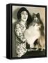 Woman Showing Off Her Pomeranian-null-Framed Stretched Canvas