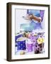 Woman Sieving Flour into a Bowl, Crockery & Eggs in Front-Linda Burgess-Framed Photographic Print