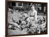 Woman Sits and Hand Feeds Chickens-Philip Gendreau-Framed Photographic Print