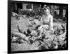 Woman Sits and Hand Feeds Chickens-Philip Gendreau-Framed Photographic Print