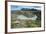 Woman Sitting Above a River Bend in Front of the Torres Del Paine National Park-Michael Runkel-Framed Photographic Print